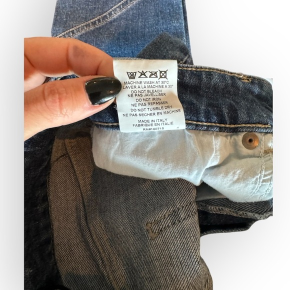 RETROFETE Allegra Skinny Sz 28 Modern Denim Jean Distressed Asymmetrical Seams - Picture 9 of 11